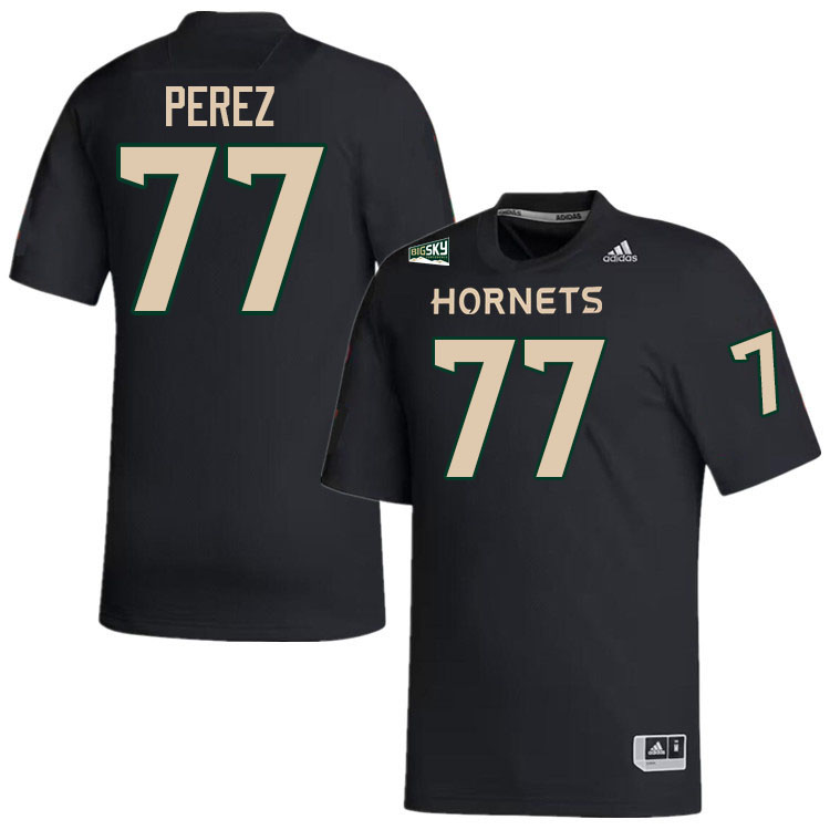 Sacramento State Hornets #77 Tyler Perez College Football Jerseys Stitched Sale-Black